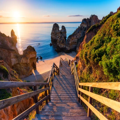 Lagos Portugal Beach Boardwalk Steps